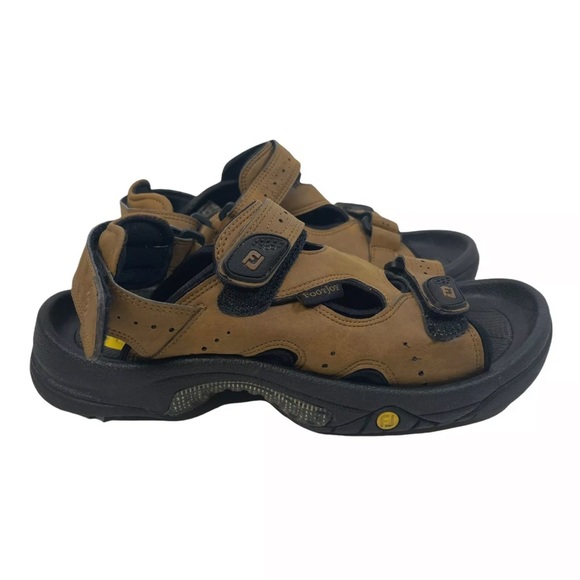Footjoy 45692 FJ Men's 8 M Brown Strap Soft Spikes Golf Adjustable Sandals - Picture 3 of 7